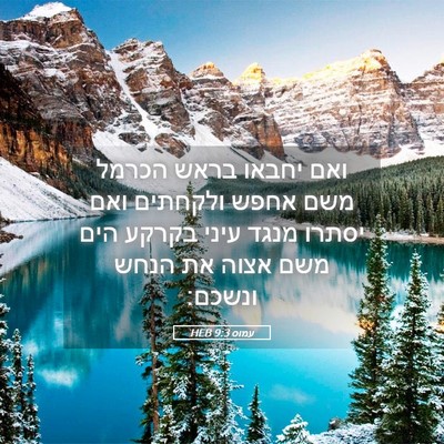 Picture 05 - עמוס 9:3 HEB - ואם יחבאו בראש הכרמל משם - Bible Verse Picture