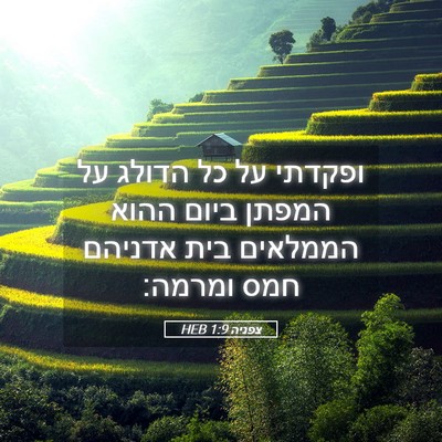 Picture 05 - צפניה 1:9 HEB - ופקדתי על כל הדולג על המפתן - Bible Verse Picture