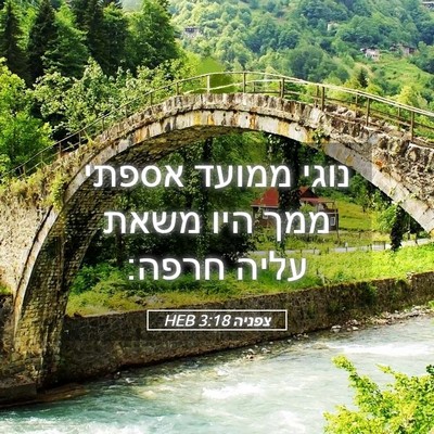 Picture 05 - צפניה 3:18 HEB - נוגי ממועד אספתי ממך היו - Bible Verse Picture