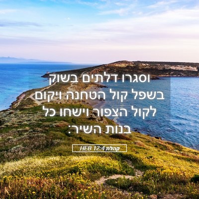 Picture 05 - קהלת 12:4 HEB - וסגרו דלתים בשוק בשפל קול - Bible Verse Picture