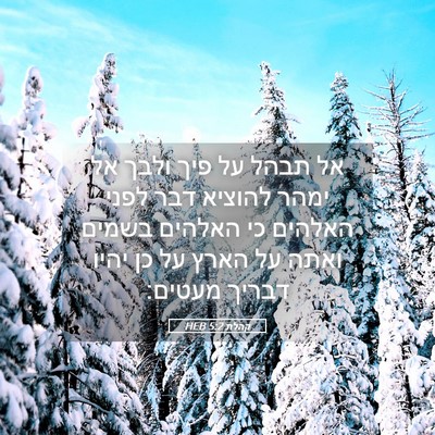Picture 05 - קהלת 5:2 HEB - אל תבהל על פיך ולבך אל ימהר - Bible Verse Picture