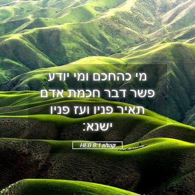Picture 05 - קהלת 8:1 HEB - מי כהחכם ומי יודע פשר דבר - Bible Verse Picture