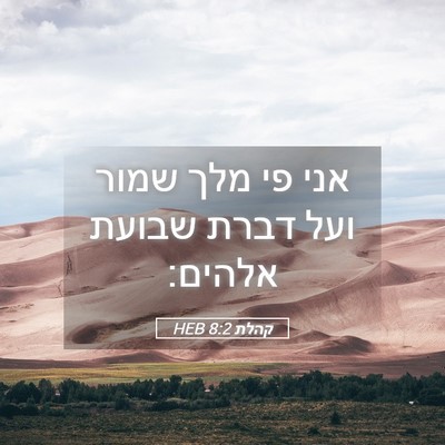 Picture 05 - קהלת 8:2 HEB - אני פי מלך שמור ועל דברת - Bible Verse Picture