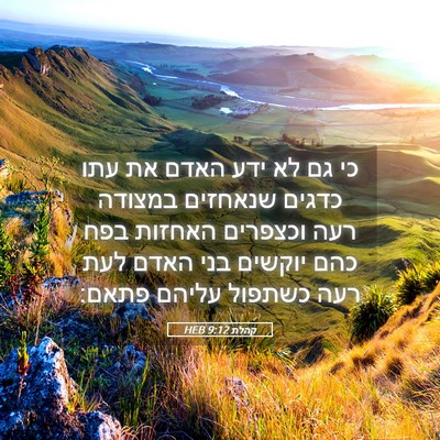 Picture 05 - קהלת 9:12 HEB - כי גם לא ידע האדם את עתו - Bible Verse Picture