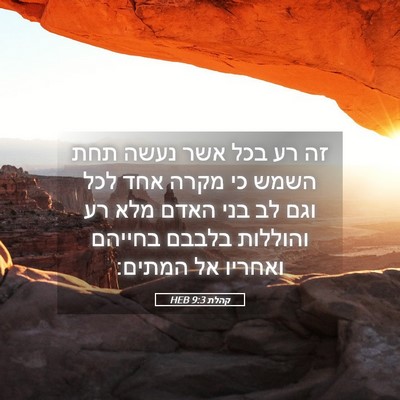 Picture 05 - קהלת 9:3 HEB - זה רע בכל אשר נעשה תחת השמש - Bible Verse Picture