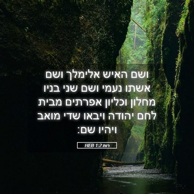 Picture 05 - רות 1:2 HEB - ושם האיש אלימלך ושם אשתו - Bible Verse Picture