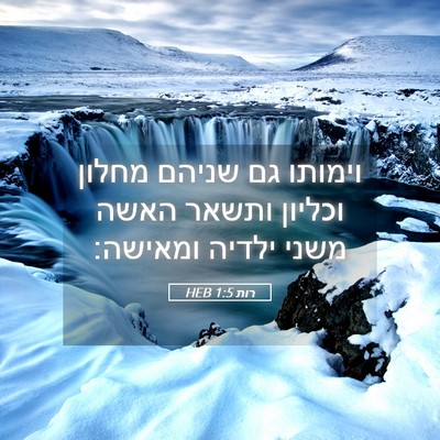 Picture 05 - רות 1:5 HEB - וימותו גם שניהם מחלון - Bible Verse Picture