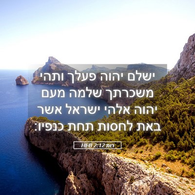 Picture 05 - רות 2:12 HEB - ישלם יהוה פעלך ותהי משכרתך - Bible Verse Picture