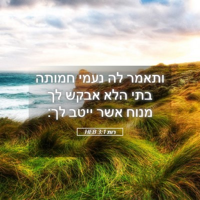 Picture 05 - רות 3:1 HEB - ותאמר לה נעמי חמותה בתי הלא - Bible Verse Picture