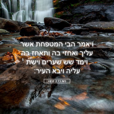 Picture 05 - רות 3:15 HEB - ויאמר הבי המטפחת אשר עליך - Bible Verse Picture