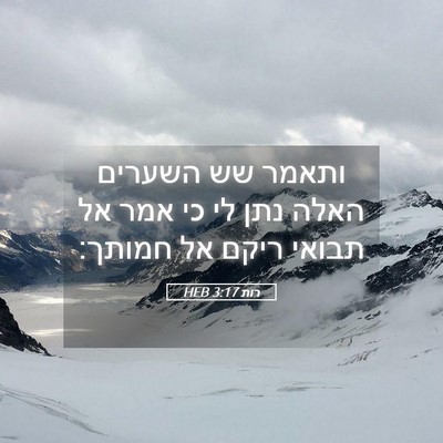 Picture 05 - רות 3:17 HEB - ותאמר שש השערים האלה נתן לי - Bible Verse Picture