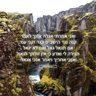 Picture 05 - רות 4:4 HEB - ואני אמרתי אגלה אזנך לאמר - Bible Verse Picture