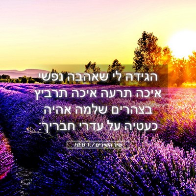 Picture 05 - שיר השירים 1:7 HEB - הגידה לי שאהבה נפשי איכה - Bible Verse Picture
