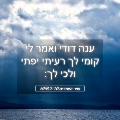 Picture 05 - שיר השירים 2:10 HEB - ענה דודי ואמר לי קומי לך - Bible Verse Picture
