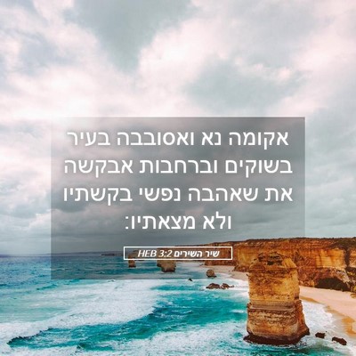 Picture 05 - שיר השירים 3:2 HEB - אקומה נא ואסובבה בעיר - Bible Verse Picture