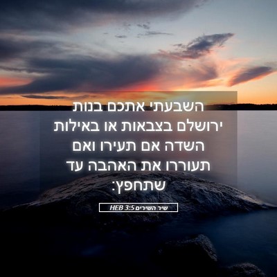 Picture 05 - שיר השירים 3:5 HEB - השבעתי אתכם בנות ירושלם - Bible Verse Picture