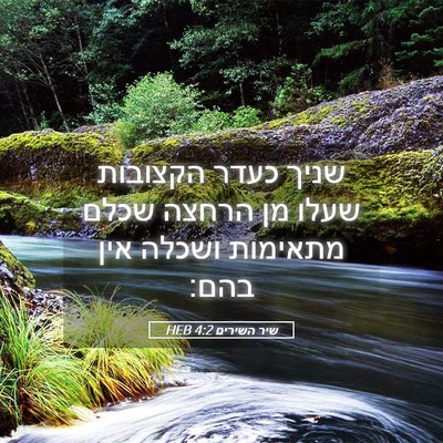 Picture 05 - שיר השירים 4:2 HEB - שניך כעדר הקצובות שעלו מן - Bible Verse Picture