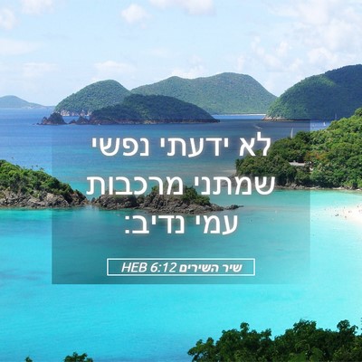 Picture 05 - שיר השירים 6:12 HEB - לא ידעתי נפשי שמתני מרכבות - Bible Verse Picture