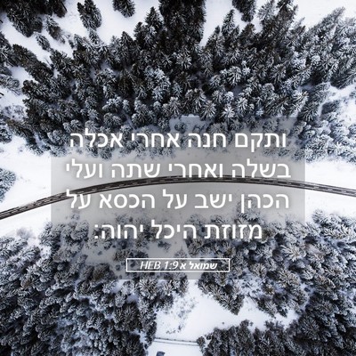 Picture 05 - שמואל א 1:9 HEB - ותקם חנה אחרי אכלה בשלה - Bible Verse Picture