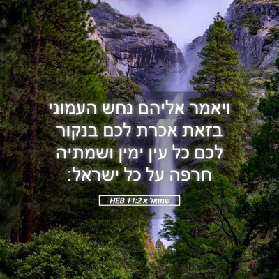 Picture 05 - שמואל א 11:2 HEB - ויאמר אליהם נחש העמוני - Bible Verse Picture