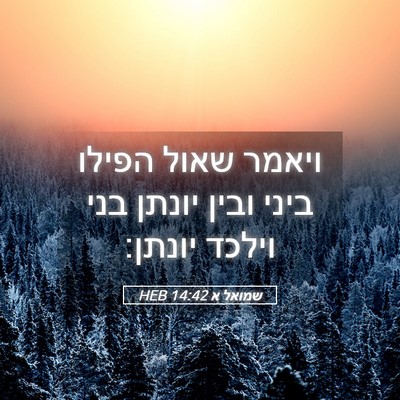 Picture 05 - שמואל א 14:42 HEB - ויאמר שאול הפילו ביני ובין - Bible Verse Picture