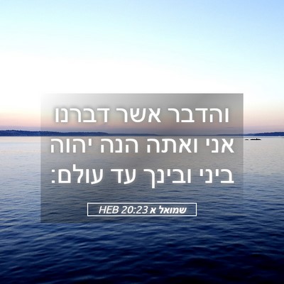 Picture 05 - שמואל א 20:23 HEB - והדבר אשר דברנו אני ואתה - Bible Verse Picture