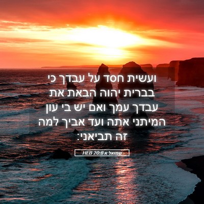 Picture 05 - שמואל א 20:8 HEB - ועשית חסד על עבדך כי בברית - Bible Verse Picture