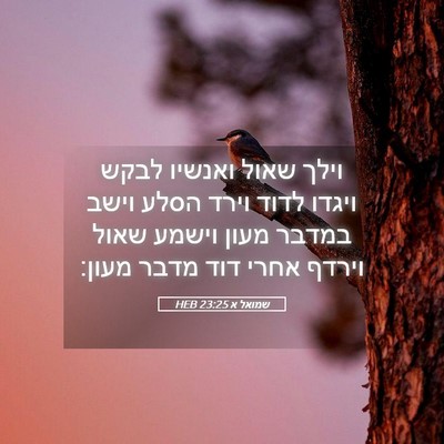 Picture 05 - שמואל א 23:25 HEB - וילך שאול ואנשיו לבקש - Bible Verse Picture