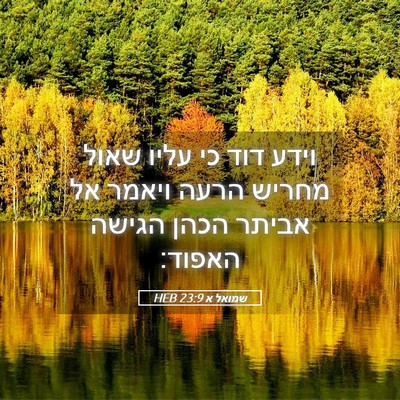 Picture 05 - שמואל א 23:9 HEB - וידע דוד כי עליו שאול מחריש - Bible Verse Picture