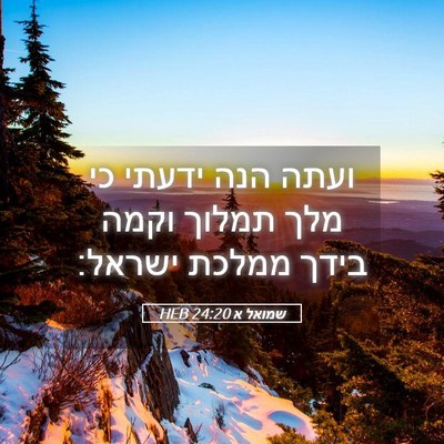 Picture 05 - שמואל א 24:20 HEB - ועתה הנה ידעתי כי מלך תמלוך - Bible Verse Picture