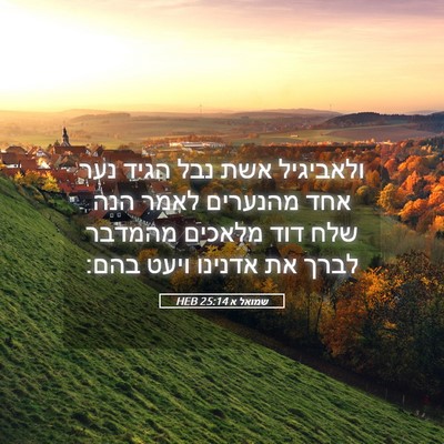 Picture 05 - שמואל א 25:14 HEB - ולאביגיל אשת נבל הגיד נער - Bible Verse Picture