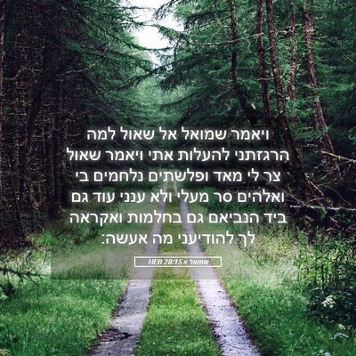 Picture 05 - שמואל א 28:15 HEB - ויאמר שמואל אל שאול למה - Bible Verse Picture