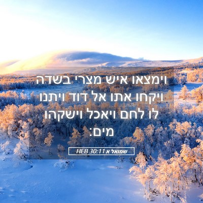 Picture 05 - שמואל א 30:11 HEB - וימצאו איש מצרי בשדה ויקחו - Bible Verse Picture