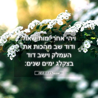 Picture 05 - שמואל ב 1:1 HEB - ויהי אחרי מות שאול ודוד שב - Bible Verse Picture