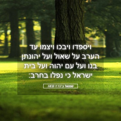 Picture 05 - שמואל ב 1:12 HEB - ויספדו ויבכו ויצמו עד הערב - Bible Verse Picture