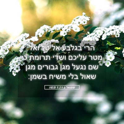 Picture 05 - שמואל ב 1:21 HEB - הרי בגלבע אל טל ואל מטר - Bible Verse Picture