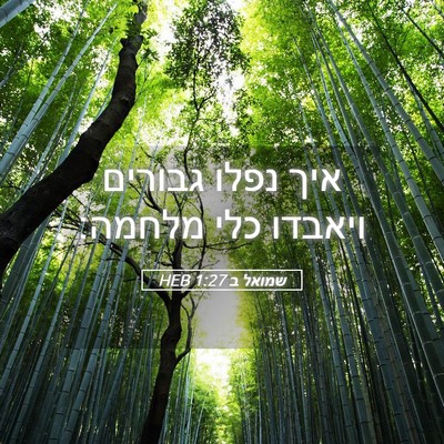 Picture 05 - שמואל ב 1:27 HEB - איך נפלו גבורים ויאבדו כלי - Bible Verse Picture