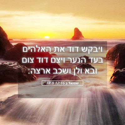 Picture 05 - שמואל ב 12:16 HEB - ויבקש דוד את האלהים בעד - Bible Verse Picture