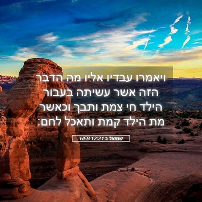 Picture 05 - שמואל ב 12:21 HEB - ויאמרו עבדיו אליו מה הדבר - Bible Verse Picture