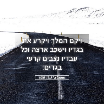 Picture 05 - שמואל ב 13:31 HEB - ויקם המלך ויקרע את בגדיו - Bible Verse Picture