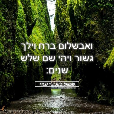 Picture 05 - שמואל ב 13:38 HEB - ואבשלום ברח וילך גשור ויהי - Bible Verse Picture