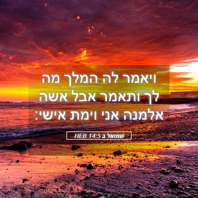Picture 05 - שמואל ב 14:5 HEB - ויאמר לה המלך מה לך ותאמר - Bible Verse Picture