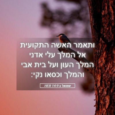 Picture 05 - שמואל ב 14:9 HEB - ותאמר האשה התקועית אל המלך - Bible Verse Picture
