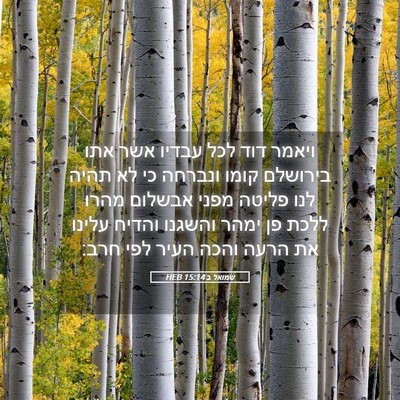 Picture 05 - שמואל ב 15:14 HEB - ויאמר דוד לכל עבדיו אשר אתו - Bible Verse Picture