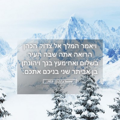 Picture 05 - שמואל ב 15:27 HEB - ויאמר המלך אל צדוק הכהן - Bible Verse Picture