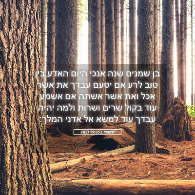 Picture 05 - שמואל ב 19:35 HEB - בן שמנים שנה אנכי היום האדע - Bible Verse Picture
