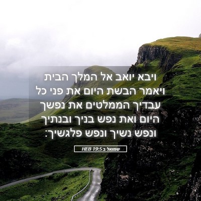 Picture 05 - שמואל ב 19:5 HEB - ויבא יואב אל המלך הבית - Bible Verse Picture