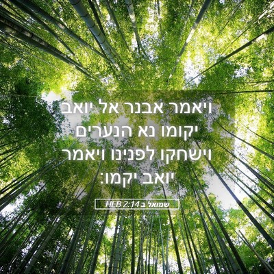 Picture 05 - שמואל ב 2:14 HEB - ויאמר אבנר אל יואב יקומו נא - Bible Verse Picture