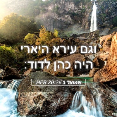 Picture 05 - שמואל ב 20:26 HEB - וגם עירא היארי היה כהן - Bible Verse Picture