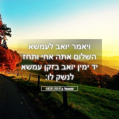 Picture 05 - שמואל ב 20:9 HEB - ויאמר יואב לעמשא השלום אתה - Bible Verse Picture